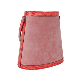Limited Edition Stromboli Bag Rose Indien Doblis Rose Azalee Lizard with Sterling Silver Lid