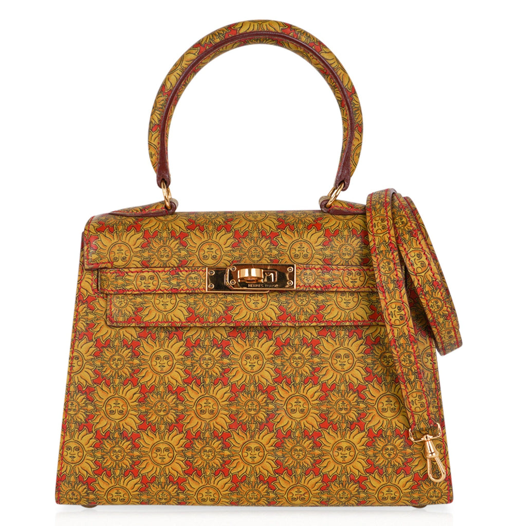 Vintage Mini Kelly 20 Bag Sellier Soleil Box Leather with Gold Hardware