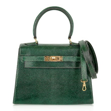 Load image into Gallery viewer, Vintage Kelly 20 Sellier Mini Vert Moyen Lizard Gold Hardware