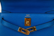 Load image into Gallery viewer, Vintage Kelly 20 Sellier Mini Blue de France Courchevel Gold Hardware