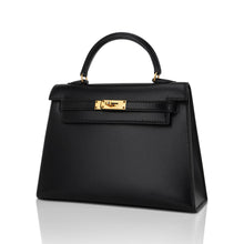 Load image into Gallery viewer, Vintage Kelly 15 Micro Sellier Bag Black Box Leather with Gold Hardware