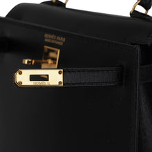 Load image into Gallery viewer, Vintage Kelly 15 Micro Sellier Bag Black Box Leather with Gold Hardware