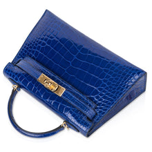 Load image into Gallery viewer, Kelly 20 Mini Sellier Bag Blue Electric Alligator Gold Hardware Limited