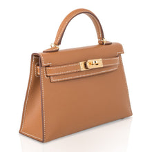 Load image into Gallery viewer, Mini Kelly 20 Bag Sellier Gold Epsom Leather with Gold Hardware