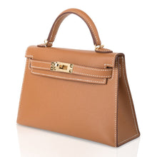 Load image into Gallery viewer, Mini Kelly 20 Bag Sellier Gold Epsom Leather with Gold Hardware