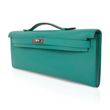 Load image into Gallery viewer, Kelly Cut Vert Verone Clutch Bag Swift Palladium