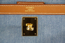 Load image into Gallery viewer, Kelly 35 Bag Vintage Denim and Barenia Sellier Gold Hardware Superb