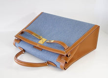Load image into Gallery viewer, Kelly 35 Bag Vintage Denim and Barenia Sellier Gold Hardware Superb