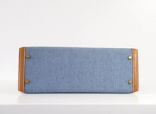 Load image into Gallery viewer, Kelly 35 Bag Vintage Denim and Barenia Sellier Gold Hardware Superb