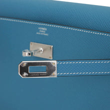 Load image into Gallery viewer, Kelly Classique To Go Wallet New Blue Jean Epsom with Palladium Hardware