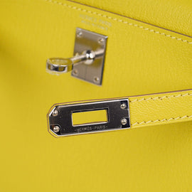 Kelly 20 Mini Sellier Bag Lime Chevre Leather Palladium New w/Box