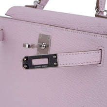 Load image into Gallery viewer, Mini Kelly 20 Bag Sellier Mauve Pale Chevre Leather with Palladium Hardware