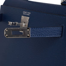 Load image into Gallery viewer, Special Order HSS Verso Mini Kelly 20 Sellier Bag Deep Bleu &amp; Bleu Izmir Epsom Leather with Palladium Hardware