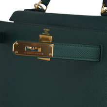 Load image into Gallery viewer, Kelly Sellier 28 Bag Vert Anglais Epsom Leather with Gold Hardware