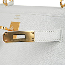 Load image into Gallery viewer, Kelly 28 Retourne Bag White Clemence Leather with Gold Hardware