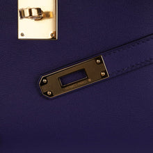 Load image into Gallery viewer, Kelly Cut Bag Blue Encre Swift with Gold Hardware