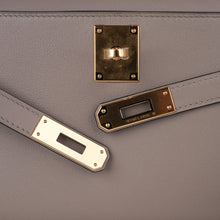 Load image into Gallery viewer, Kelly Cut Bag Gris Asphalte Gray Clutch Swift Gold Hardware