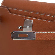 Load image into Gallery viewer, Kelly Depeches 25 Pouch Fauve Galop D’Vache Palladium Hardware