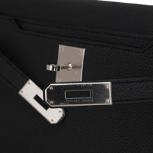 Load image into Gallery viewer, Kelly Depeches 25 Pouch Bag Black Galop D’Leather with Palladium Hardware