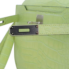 Load image into Gallery viewer, Kelly Depeches 25 Pouch Jaune Bourgeon Matte Alligator Palladium Hardware