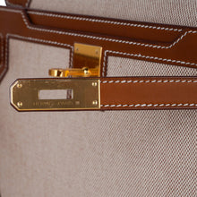 Load image into Gallery viewer, Kelly Depeches 25 Pouch Toile / Fauve Barenia Trim Gold Hardware