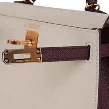 Load image into Gallery viewer, Special Order HSS Mini Kelly 20 Sellier Bag Nata &amp; Bordeaux Epsom Leather with Gold Hardware