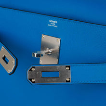 Load image into Gallery viewer, Kelly Messenger PM Blue Zanzibar Evercolor Leather with Palladium Hardware