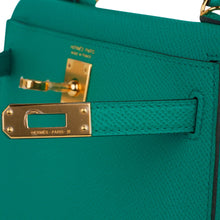 Load image into Gallery viewer, Kelly 20 Mini Sellier Bag Jade Epsom Leather Gold Hardware New w/Box