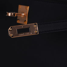 Load image into Gallery viewer, Kelly Pochette Bag Black Rose Gold Hardware Clutch