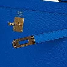 Load image into Gallery viewer, Kelly 25 Sellier Bag Blue Frida Epsom Leather with Gold Hardware