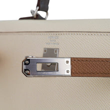 Load image into Gallery viewer, Kelly Sellier 25 Bag Nata Chai &amp; Gris Meyer Epsom Leather with Palladium Hardware