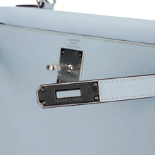 Load image into Gallery viewer, Kelly Sellier 28 Bag Blue Brume Epsom Leather with Palladium Hardware