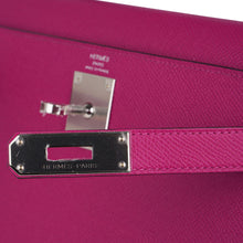 Load image into Gallery viewer, Kelly 28 Sellier Bag Rose Pourpre Epsom Leather with Palladium Hardware