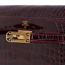 Load image into Gallery viewer, Kelly Classique To Go Wallet Bordeaux Alligator Gold Hardware New w/Box