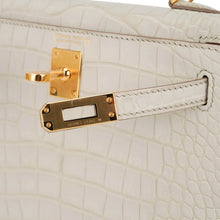 Load image into Gallery viewer, Limited Edition Mini Kelly 20 Sellier Beton Matte Alligator Bag with Gold Hardware