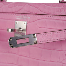 Load image into Gallery viewer, Kelly 20 Mini Sellier Bag 5P Pink Matte Alligator Palladium Limited Edition
