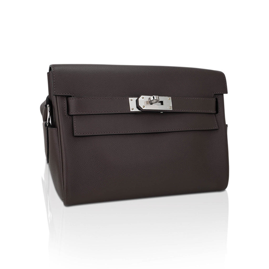 Kelly Messenger 25 Bag Ecorce Evercolor Leather with Palladium Hardware