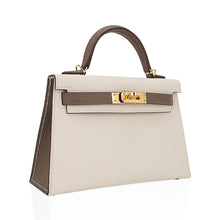 Load image into Gallery viewer, Special Order HSS Mini Kelly 20 Bag Sellier Craie &amp; Etoupe Epsom Leather with Gold Hardware