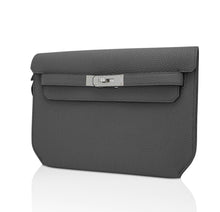 Load image into Gallery viewer, Kelly Depeches 25 Pouch Bag Etain Togo Leather with Palladium Hardware