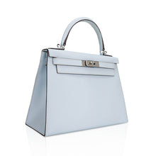 Load image into Gallery viewer, Kelly Sellier 28 Bag Blue Brume Epsom Leather with Palladium Hardware
