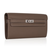 Load image into Gallery viewer, Kelly Classique To Go Wallet Etoupe Epsom Palladium Hardware New w/Box