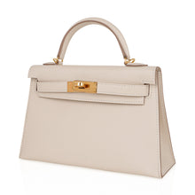 Load image into Gallery viewer, Kelly 20 Mini Sellier Bag Craie Epsom Leather Gold Hardware New w/Box