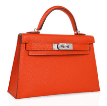 Load image into Gallery viewer, Kelly 20 Mini Sellier Bag Orange Feu / Rose Eglantine Chevre Bi-Color New w/Box