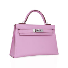 Load image into Gallery viewer, Mini Kelly 20 Bag Sellier Mauve Sylvestre Epsom with Palladium Hardware