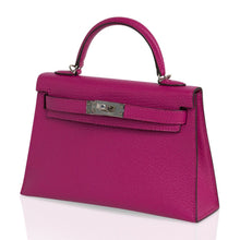 Load image into Gallery viewer, Mini Kelly 20 Bag Sellier Rose Pourpre Chevre Leather with Palladium Hardware