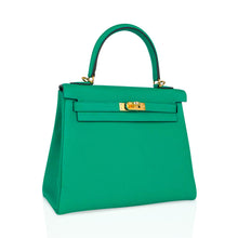 Load image into Gallery viewer, Kelly Retourne 25 Bag Menthe Togo Gold Hardware New w/Box