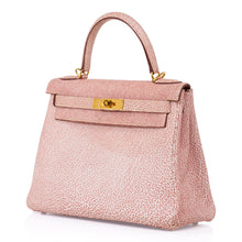 Load image into Gallery viewer, Kelly 28 Pink Dalmation Buffalo Skipper Leather Bag Gold Hardware