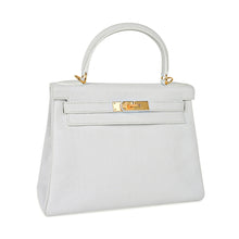 Load image into Gallery viewer, Kelly 28 Retourne Bag White Clemence Leather with Gold Hardware
