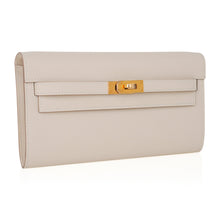 Load image into Gallery viewer, Kelly Classique To Go Wallet Craie Epsom Gold Hardware New w/Box