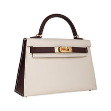 Load image into Gallery viewer, Special Order HSS Mini Kelly 20 Sellier Bag Nata &amp; Bordeaux Epsom Leather with Gold Hardware